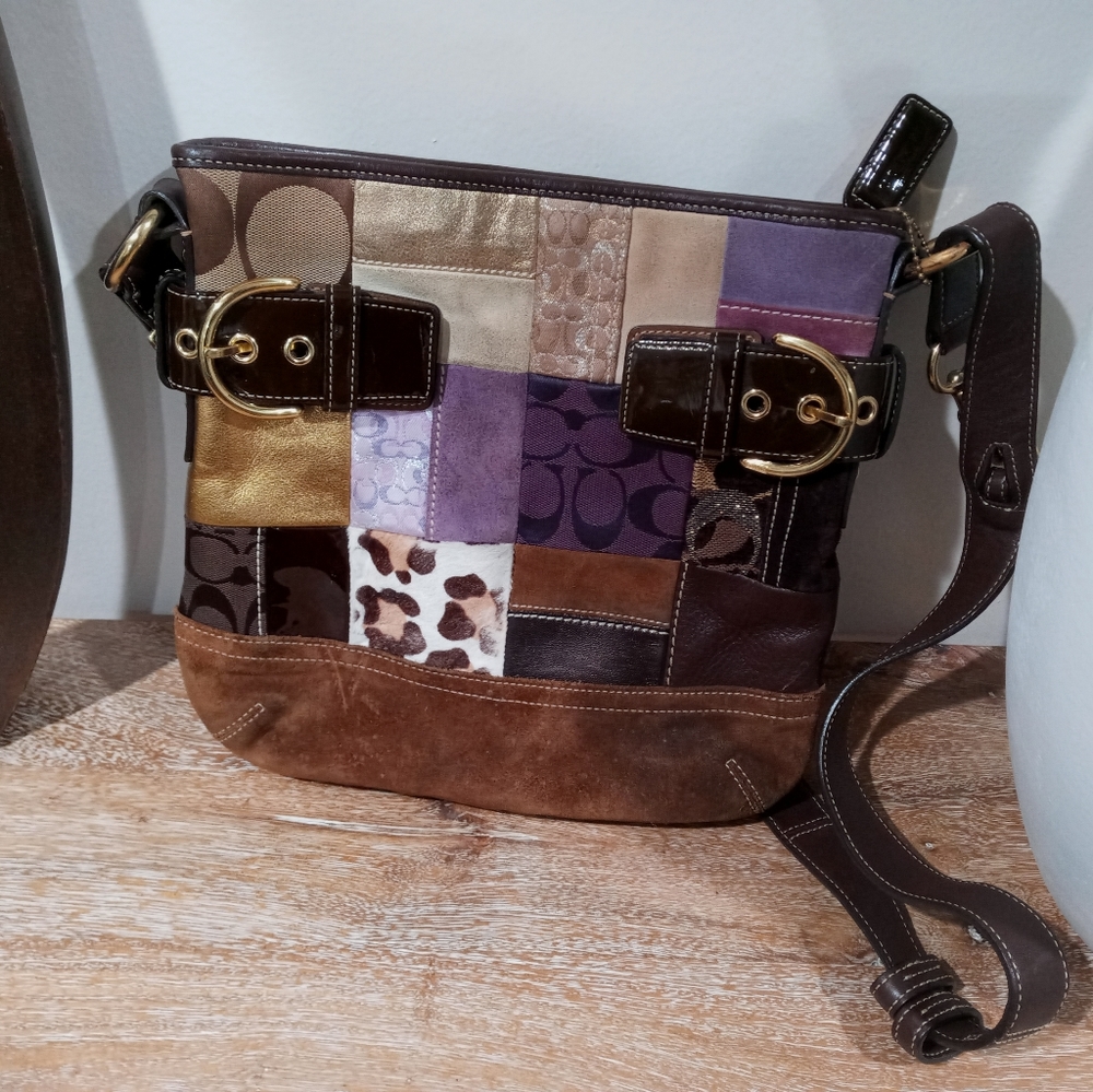 COACH Bag N° K05S-3573 Rare Vintage Multicolored Patchwork Purse.